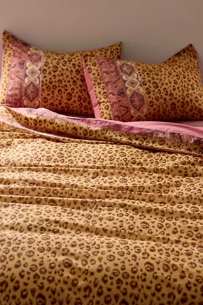 Boho Cheetah Border Duvet Cover