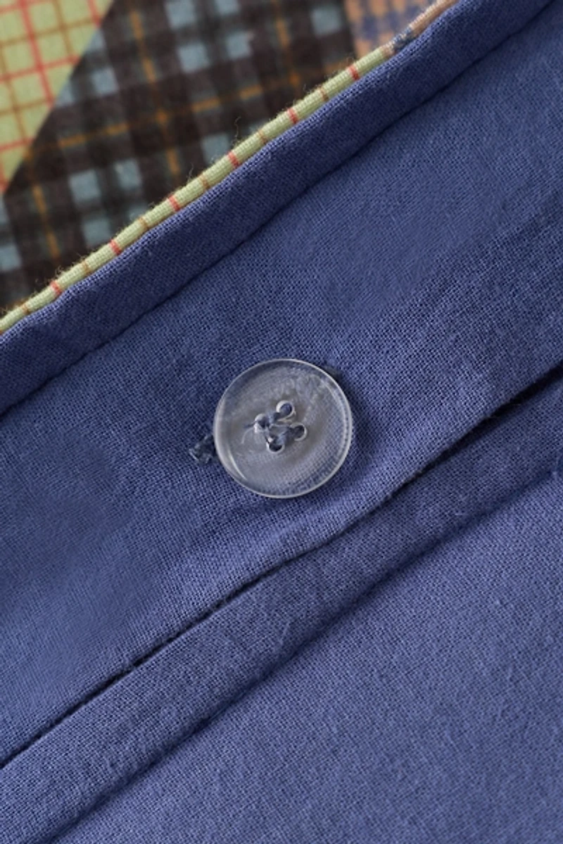 Plaid Faux Quilt Patterned Duvet Cover