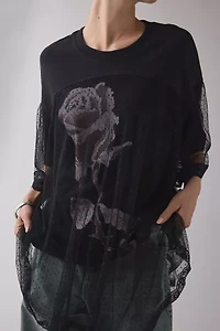 Kimchi Blue Show Stopper Tulle + Lace Layered Oversized Graphic Tee
