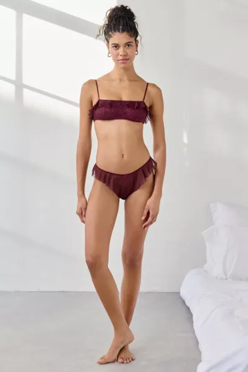 Only Hearts Wine Time Tender Ruffle Trim Bralette