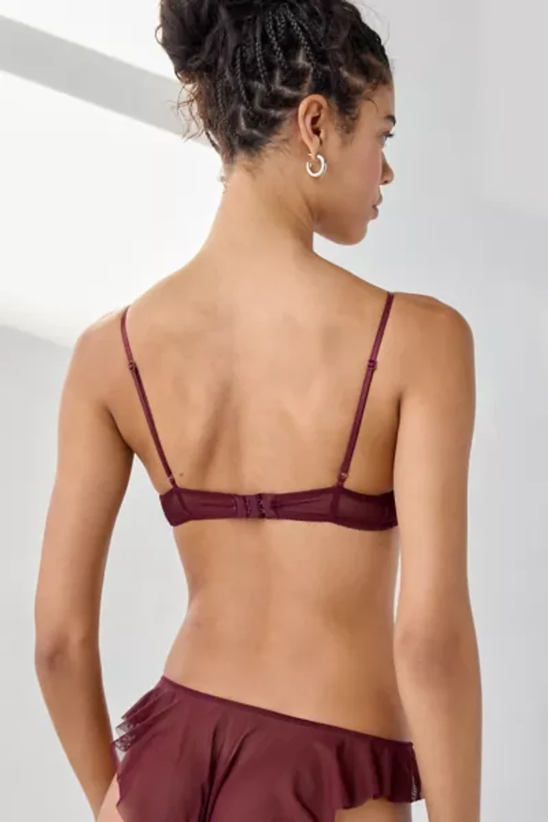 Only Hearts Wine Time Tender Ruffle Trim Bralette