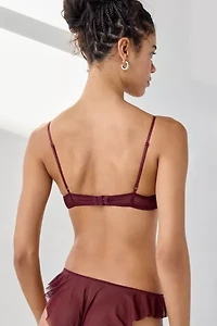 Only Hearts Wine Time Tender Ruffle Trim Bralette