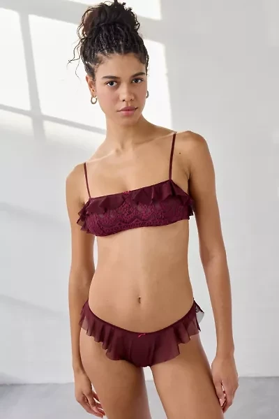 Only Hearts Wine Time Tender Ruffle Trim Bralette