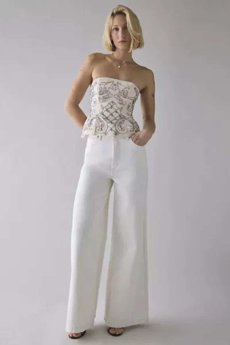 UO Carina Dew Drop Beaded Tube Top