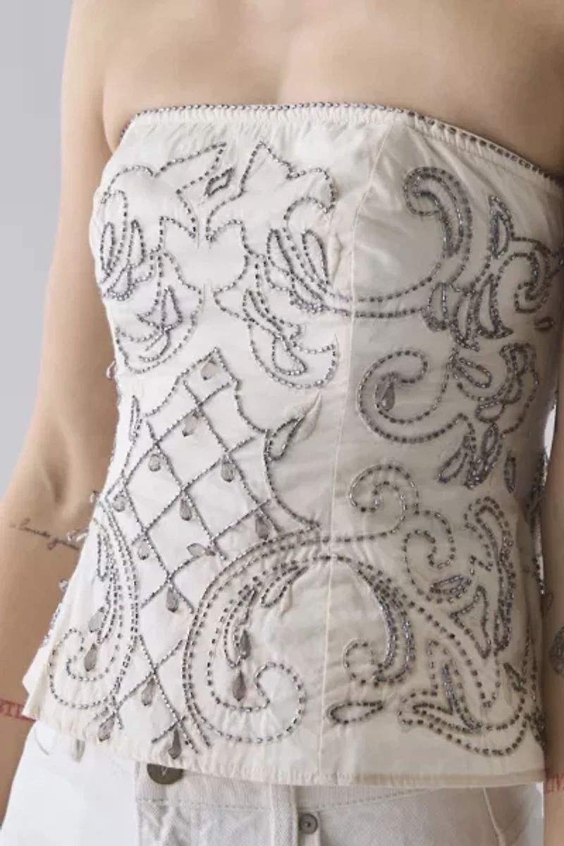 UO Carina Dew Drop Beaded Tube Top