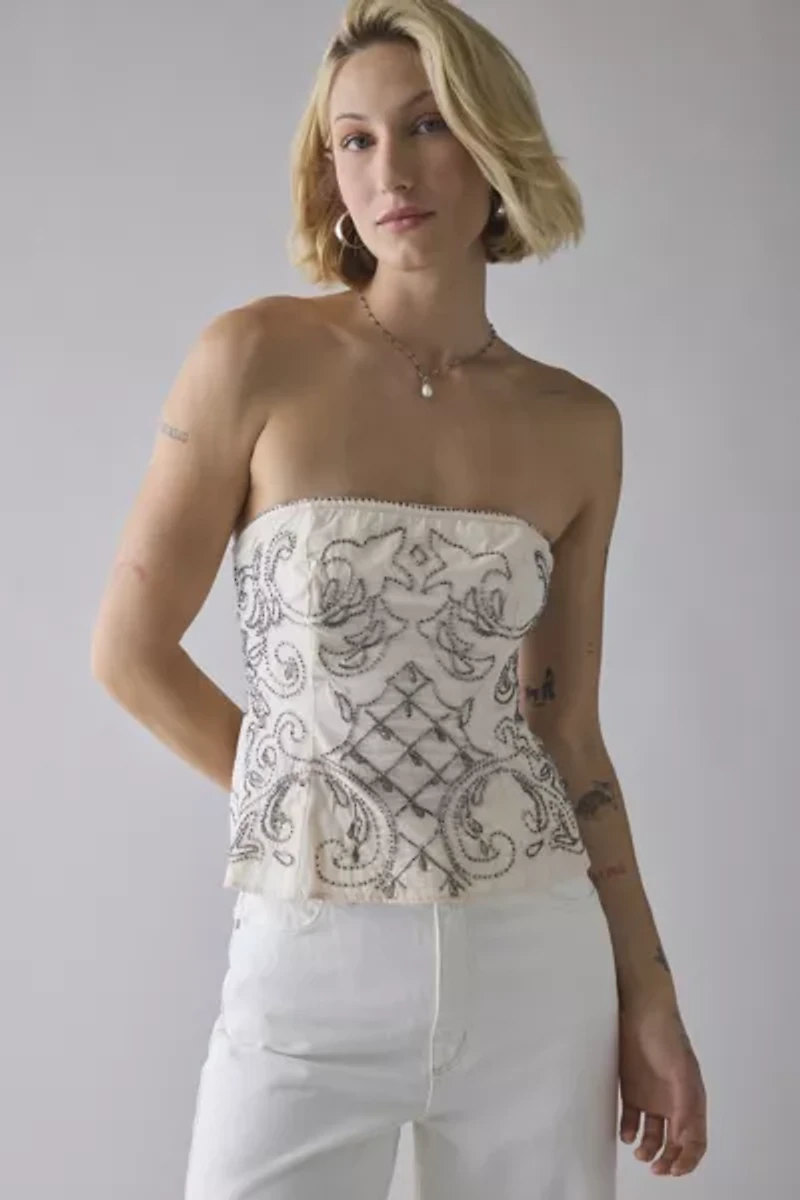 UO Carina Dew Drop Beaded Tube Top