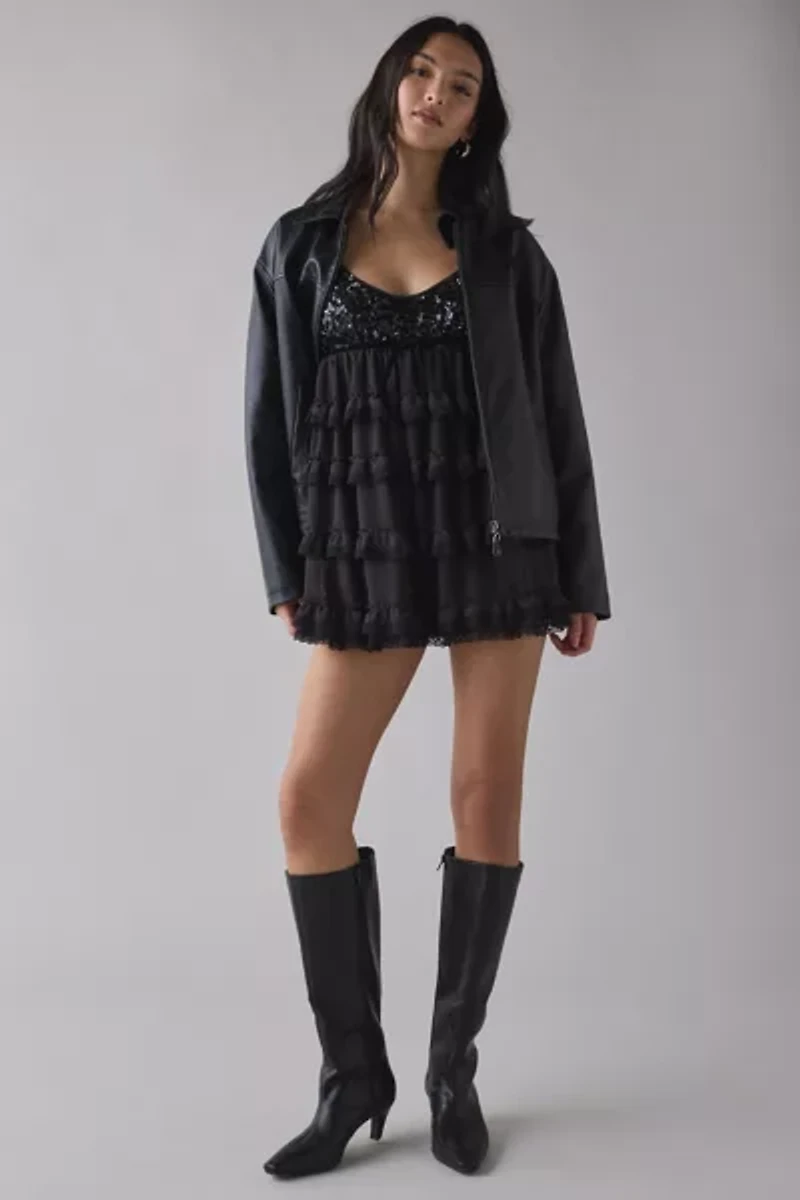 Kimchi Blue Tiered And Tied Ruffle Babydoll Romper