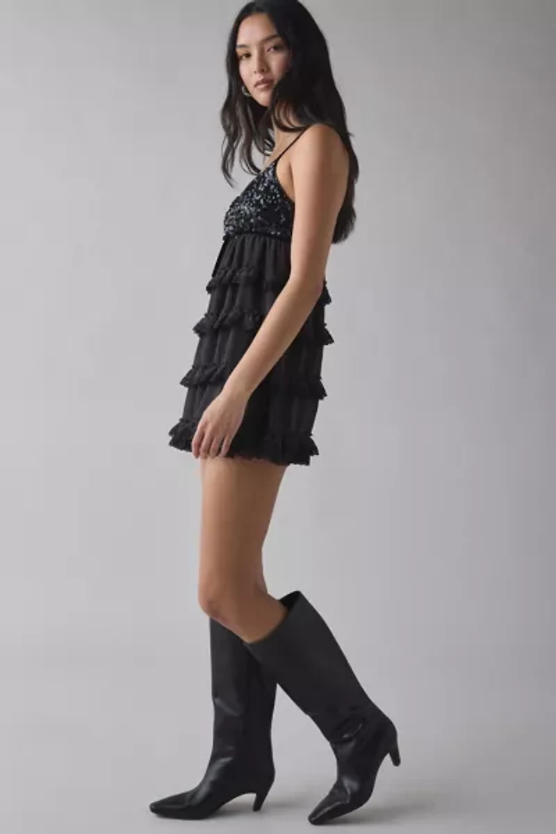 Kimchi Blue Tiered And Tied Ruffle Babydoll Romper