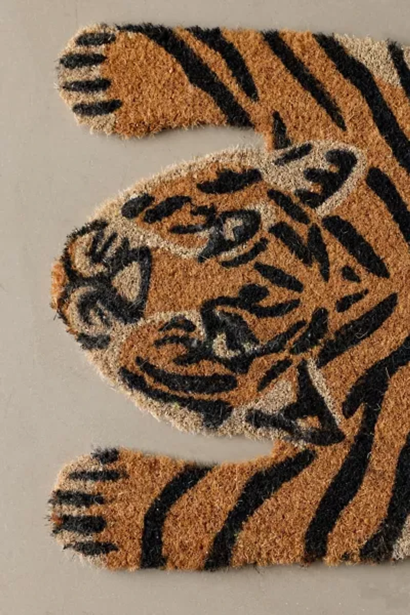 Tiger Shaped Coir Doormat