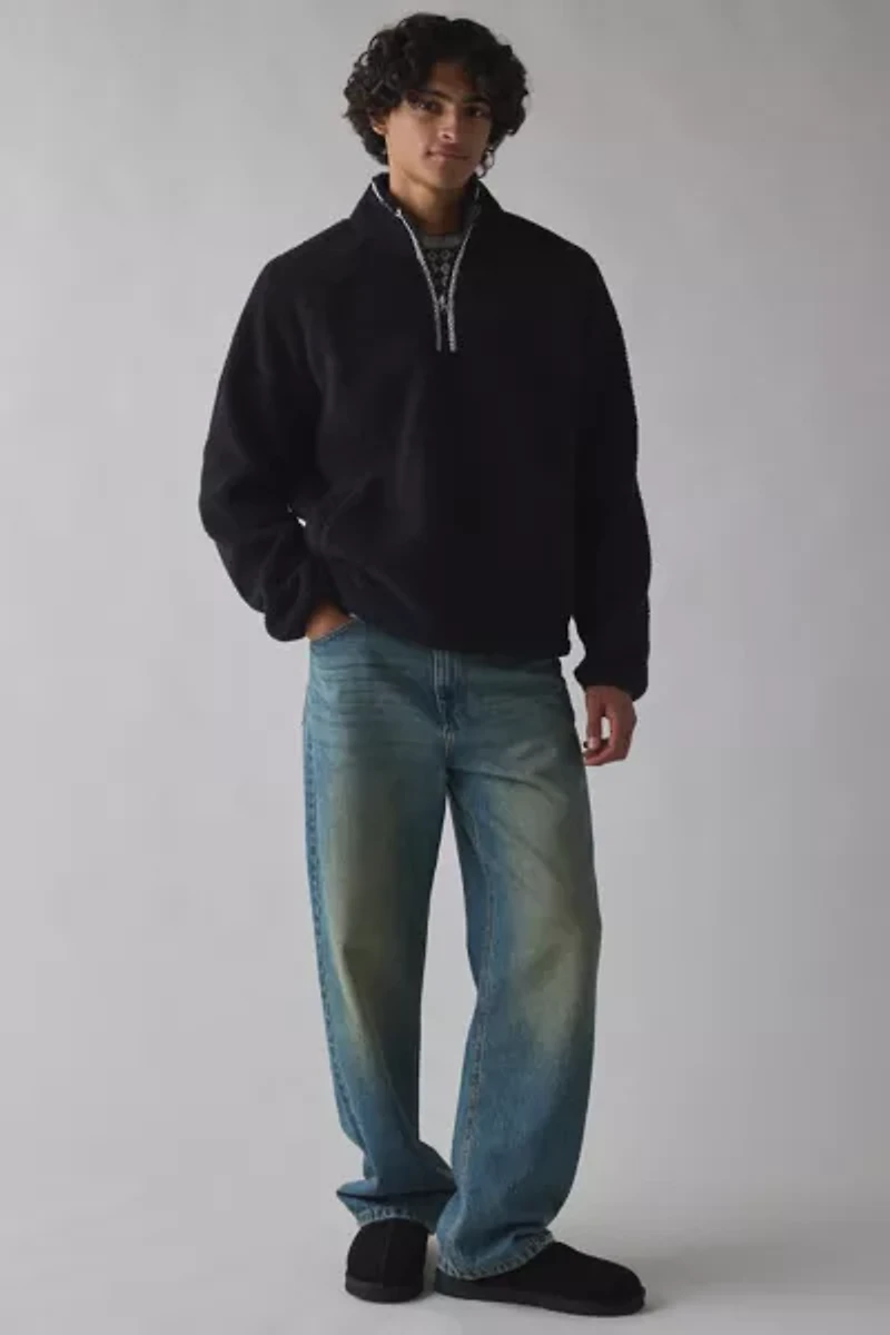 BDG Solid Fleece Quarter Zip Sweatshirt