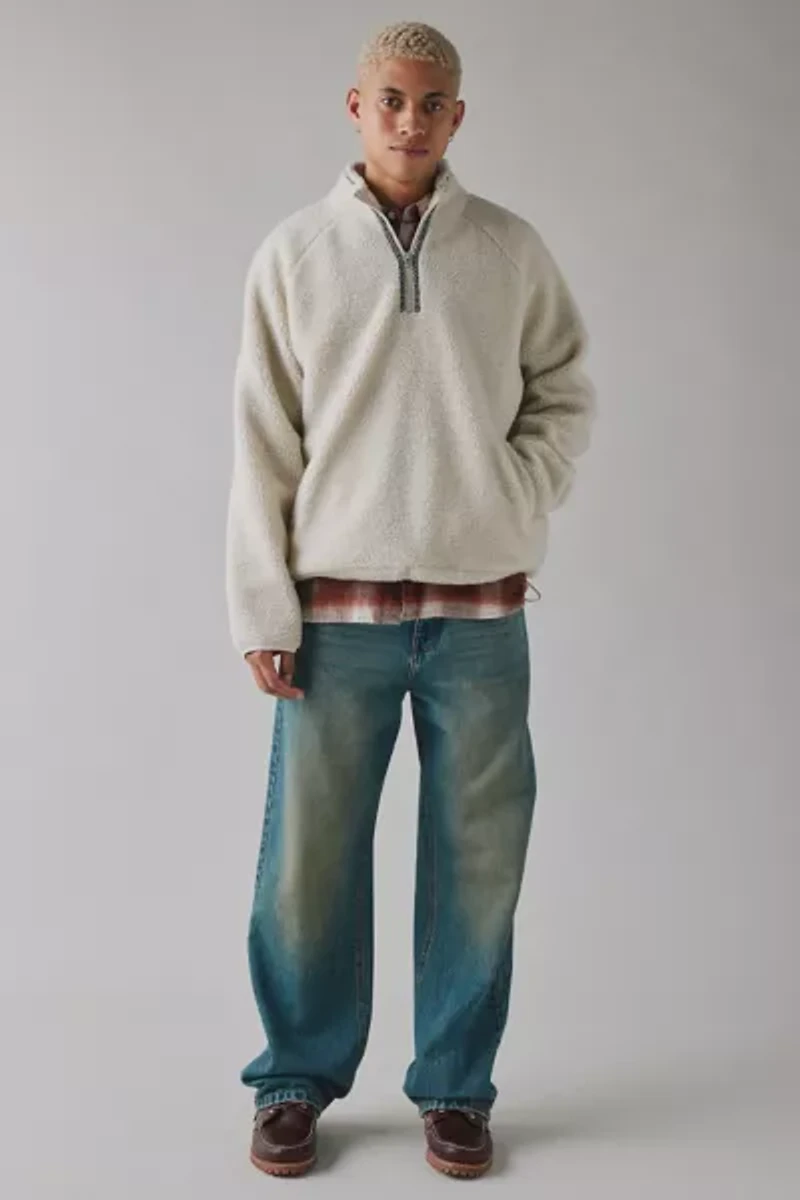 BDG Solid Fleece Quarter Zip Sweatshirt