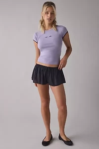 Hot Mess Graphic Lace Trim Baby Tee