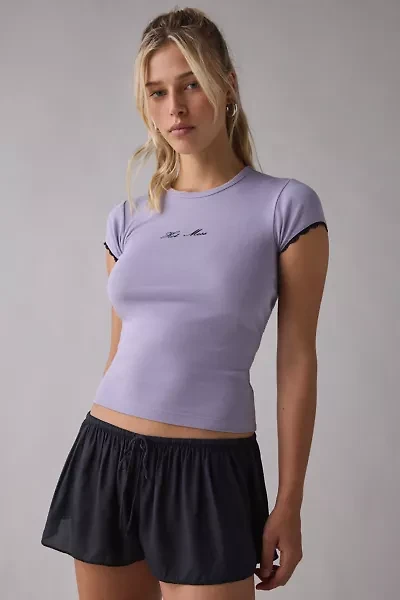 Hot Mess Graphic Lace Trim Baby Tee
