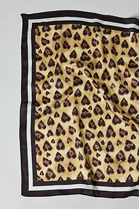 Leopard Heart Silky Scarf