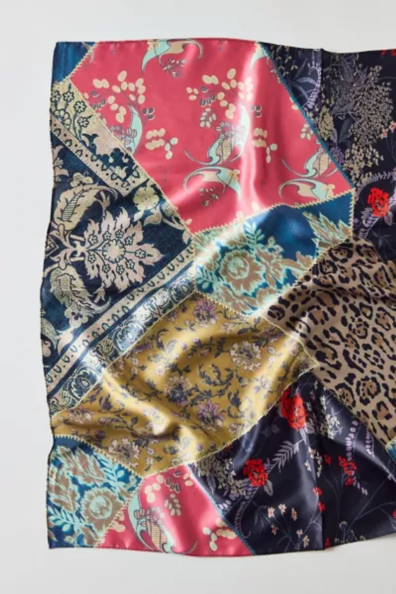Patchwork Pattern Silky Scarf