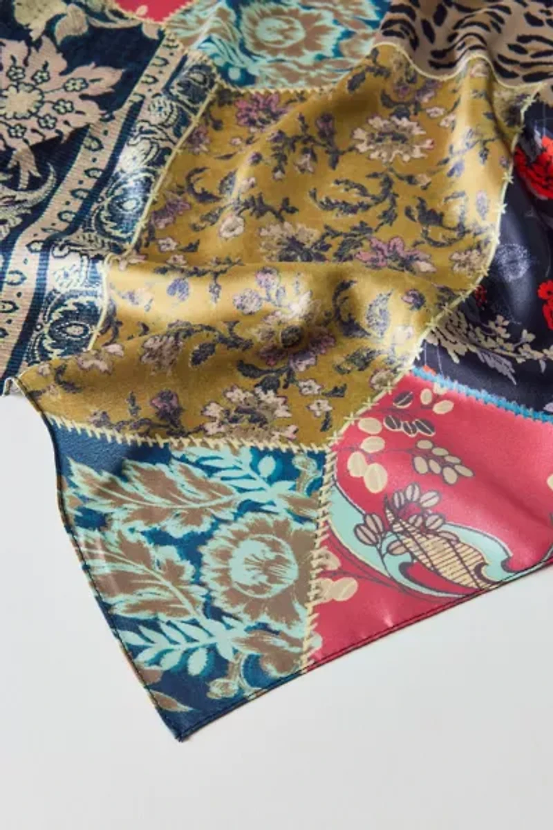 Patchwork Pattern Silky Scarf