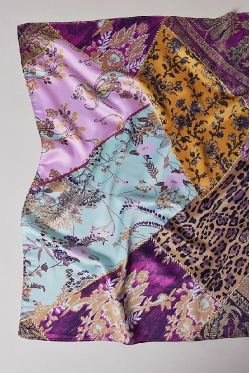 Patchwork Pattern Silky Scarf