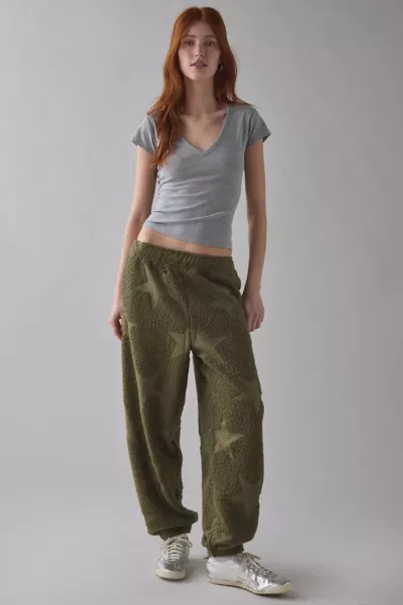 Out From Under Try Me Piled Fleece Printed Slim Jogger Sweatpant
