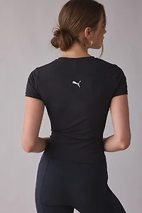 Puma Dare To Slim Half Zip Graphic Tee