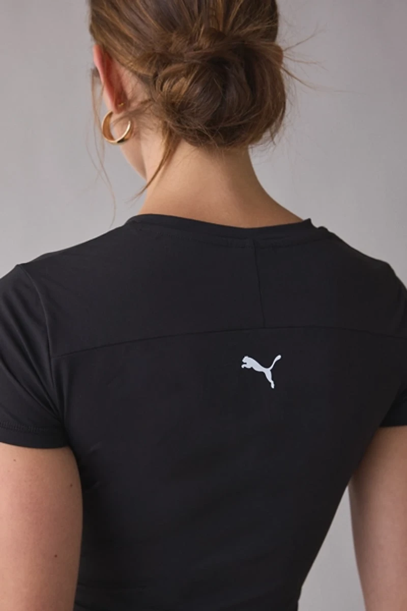 Puma Dare To Slim Half Zip Graphic Tee