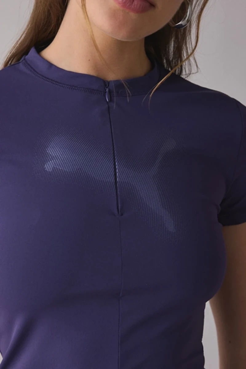 Puma Dare To Slim Half Zip Graphic Tee