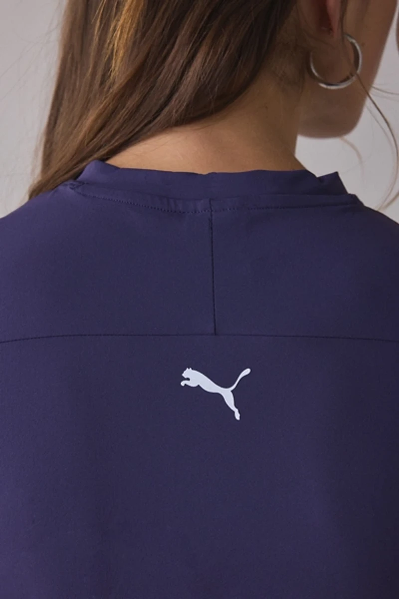 Puma Dare To Slim Half Zip Graphic Tee