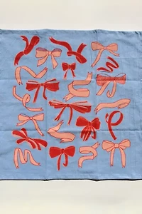Julie Peach Bows Tea Towel