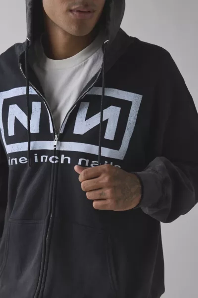 Nine Inch Nails Logo Dye Tech Zip-Up Hoodie Sweatshirt