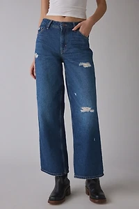GUESS JEANS G11 Distressed Mid-Rise Wide Leg Jean