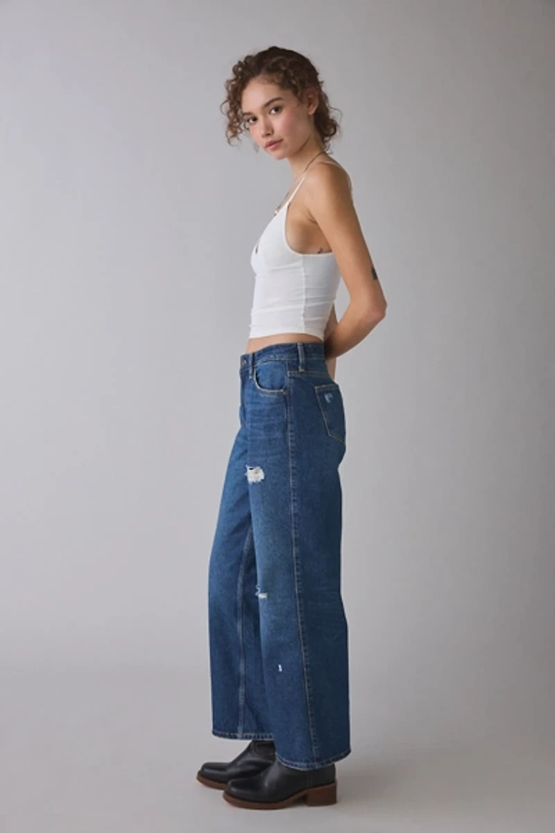 GUESS JEANS G11 Distressed Mid-Rise Wide Leg Jean