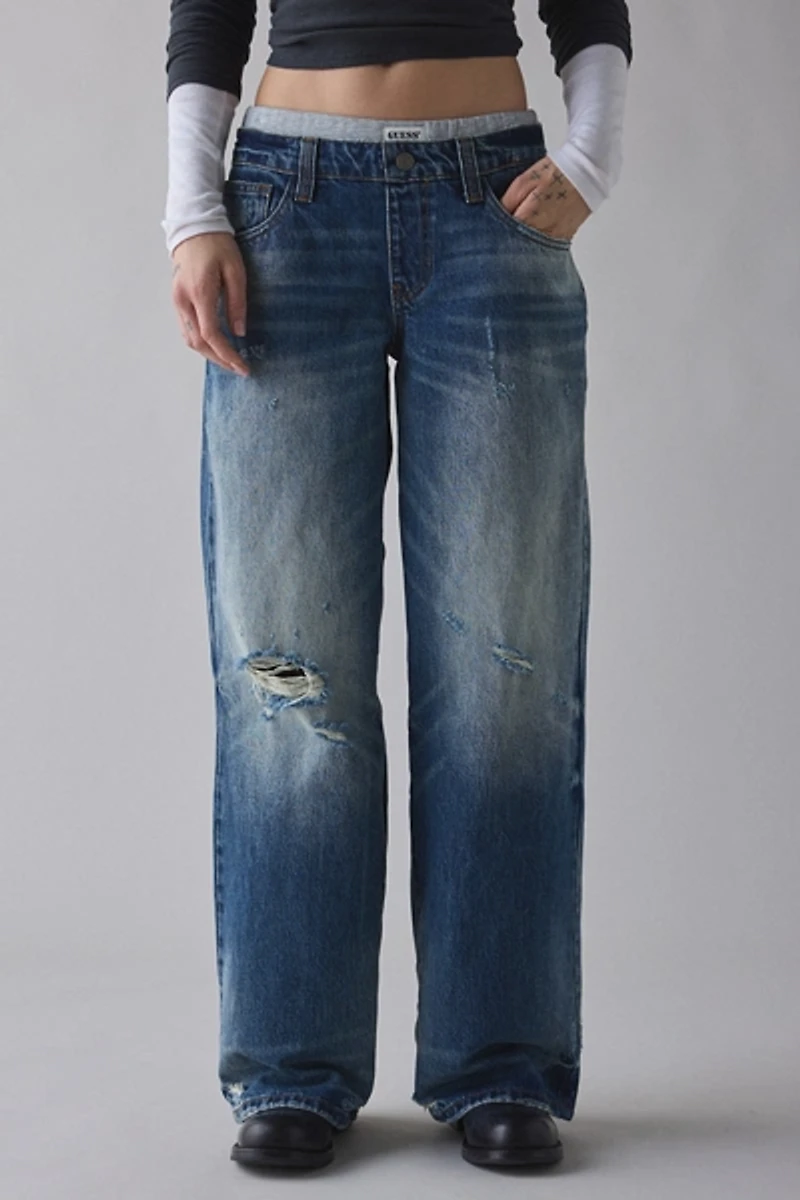 Guess Originals Boxer Waistband Low-Rise Wide Leg jean