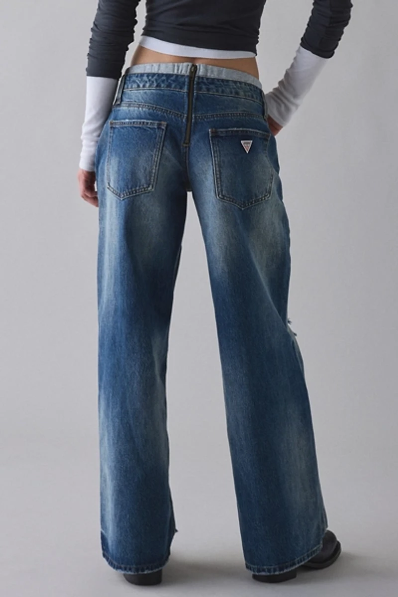 Guess Originals Boxer Waistband Low-Rise Wide Leg jean