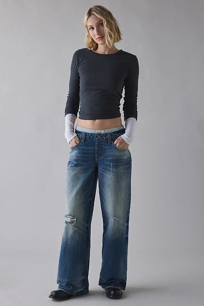 Guess Originals Boxer Waistband Low-Rise Wide Leg jean