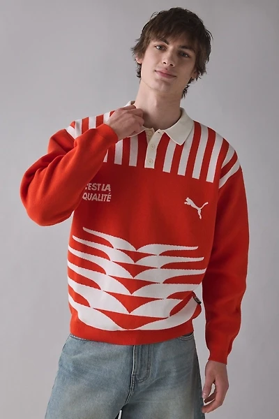 Puma NeverWorn Knit Jersey Polo Sweater