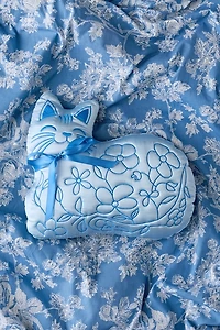 Delfine Cat Shaped Satin Throw Pillow