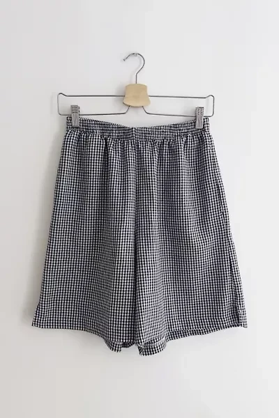 Vintage Gingham Relaxed Pull On Elastic Waist Shorts