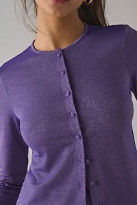 AFRM Linda Sparkle Jersey Knit Cropped Cardigan