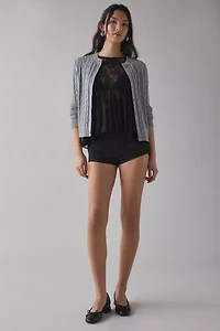 Kimchi Blue Eclipse Sheer Lace Short Sleeve Babydoll Top