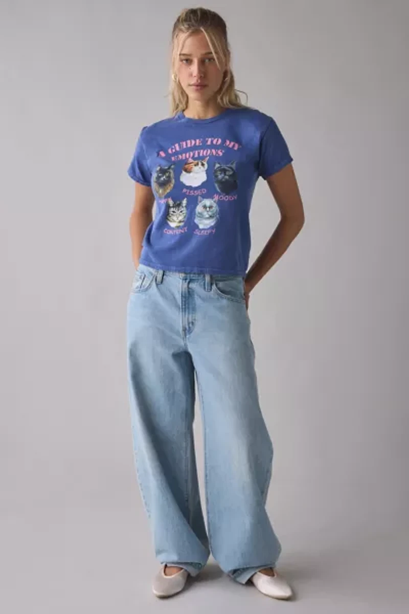 Guide To My Emotions Cat Graphic Slim Tee