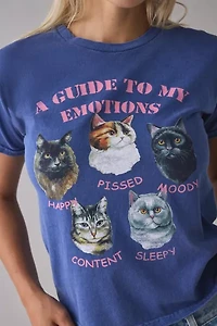 Guide To My Emotions Cat Graphic Slim Tee