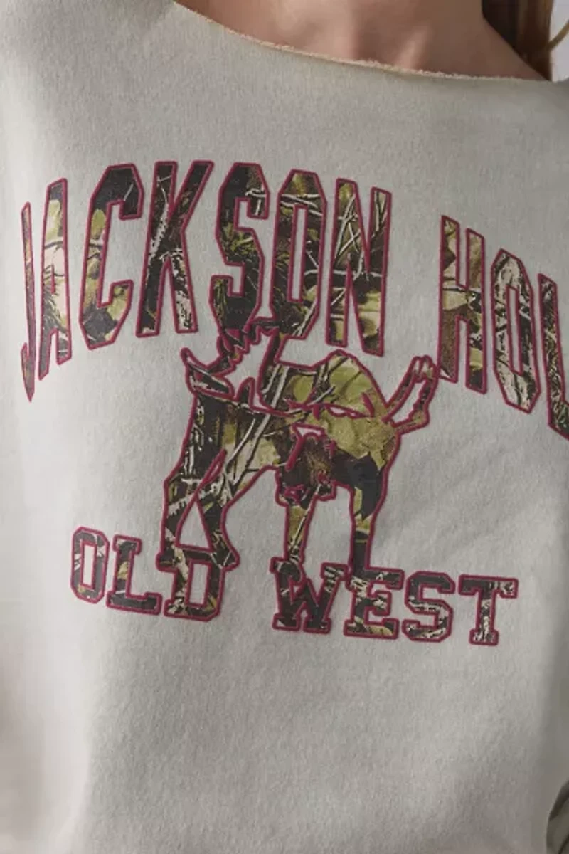 Jackson Hole Graphic Off-The-Shoulder Pullover