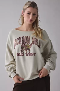 Jackson Hole Graphic Off-The-Shoulder Pullover