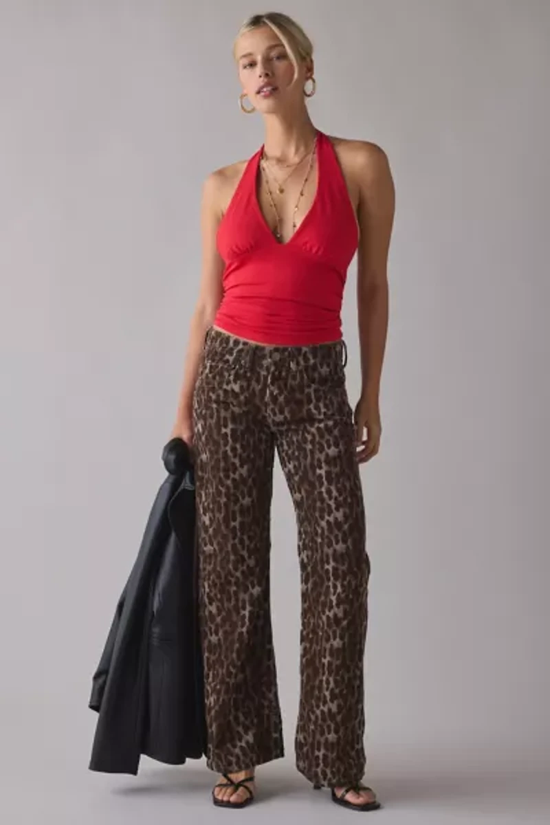 Kimchi Blue Breakup Plunging Cropped Halter Top