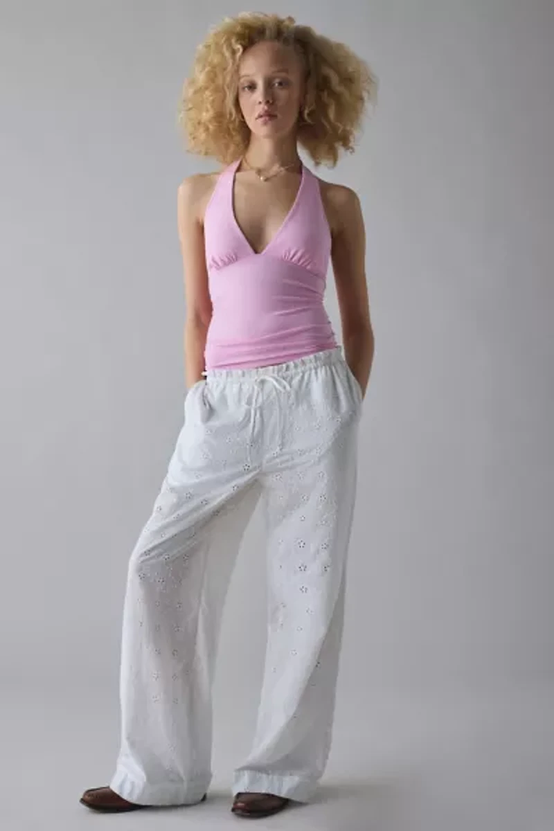 Kimchi Blue Breakup Plunging Cropped Halter Top