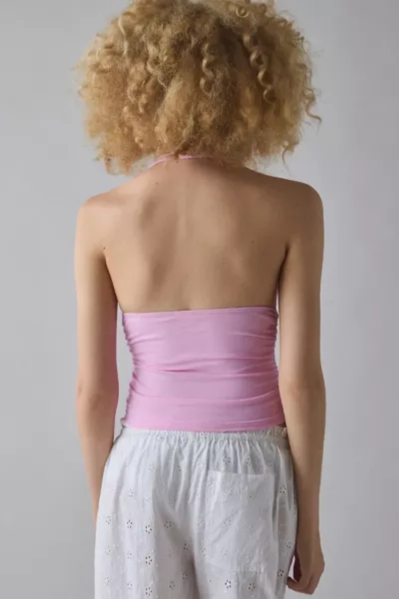 Kimchi Blue Breakup Plunging Cropped Halter Top