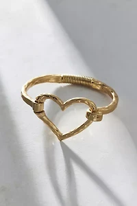 Hammered Metal Heart Cuff Bracelet