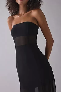 UO Illusional Strapless Sheer Mesh Maxi Dress