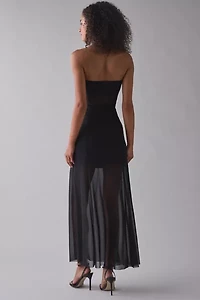 UO Illusional Strapless Sheer Mesh Maxi Dress