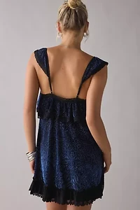 Kimchi Blue Sweet Dreaming Burnout Velvet Lace Trim Babydoll Mini Dress