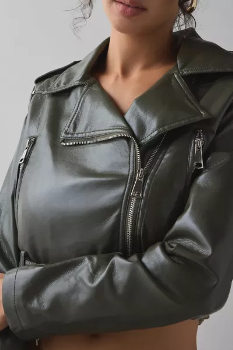 Azalea Wang Remy Butter Faux Leather Moto Jacket